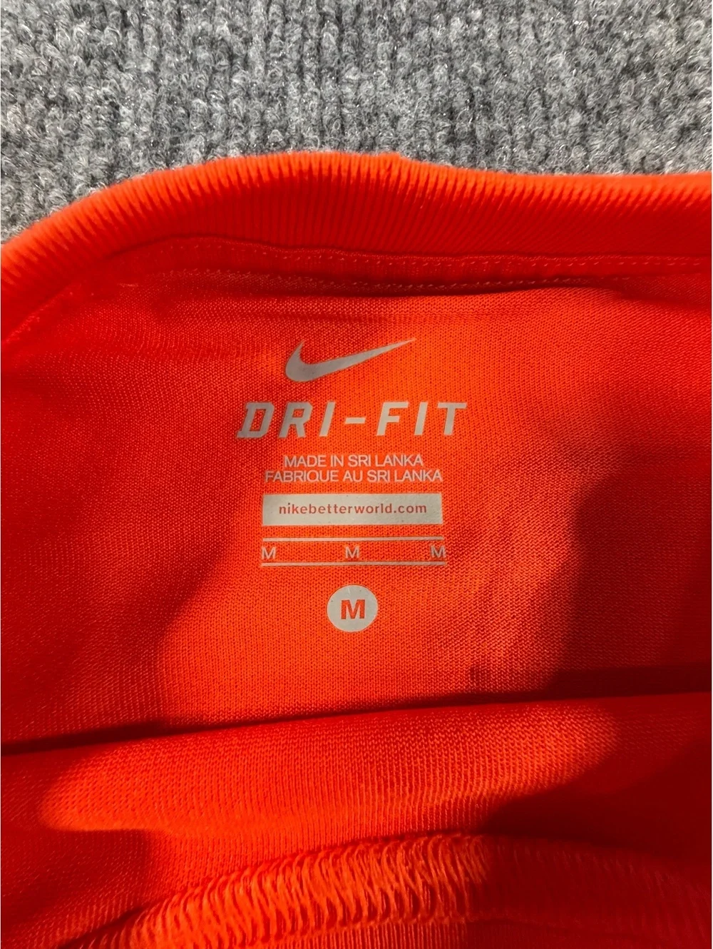 Nike Dri-Fit Shirt Boys M Orange Short Sleeve Athletic Running Training Tee Gym